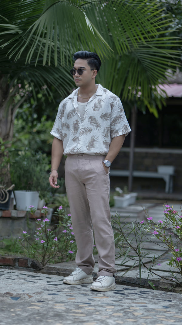 Cotton Blend Linen shirt (Floral Design)